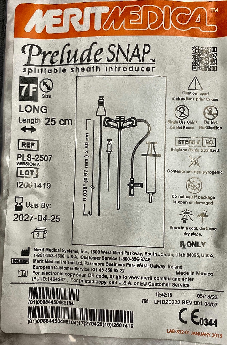 PLS-2507/A - MERIT MEDICAL - Prelude SNAP™, (EA/1)