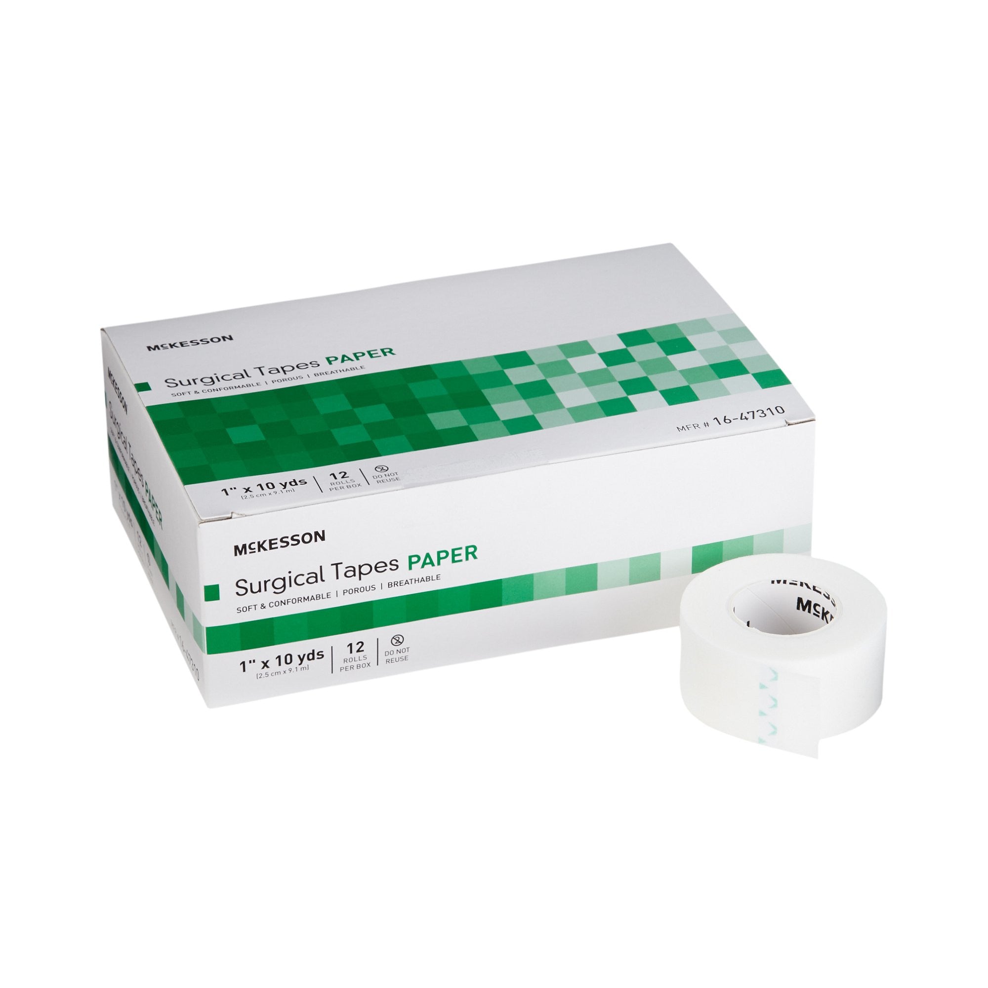 455531 - McKesson - McKesson Medical Tape White 1 in X 10 yd Paper, 16-47310, Case of 144, (CS)