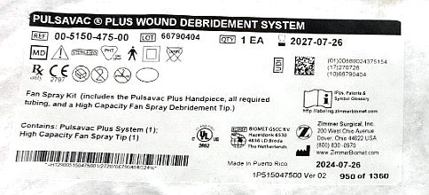 00-5150-475-00 - ZIMMER - Fan Spray Kit, (EA/1)