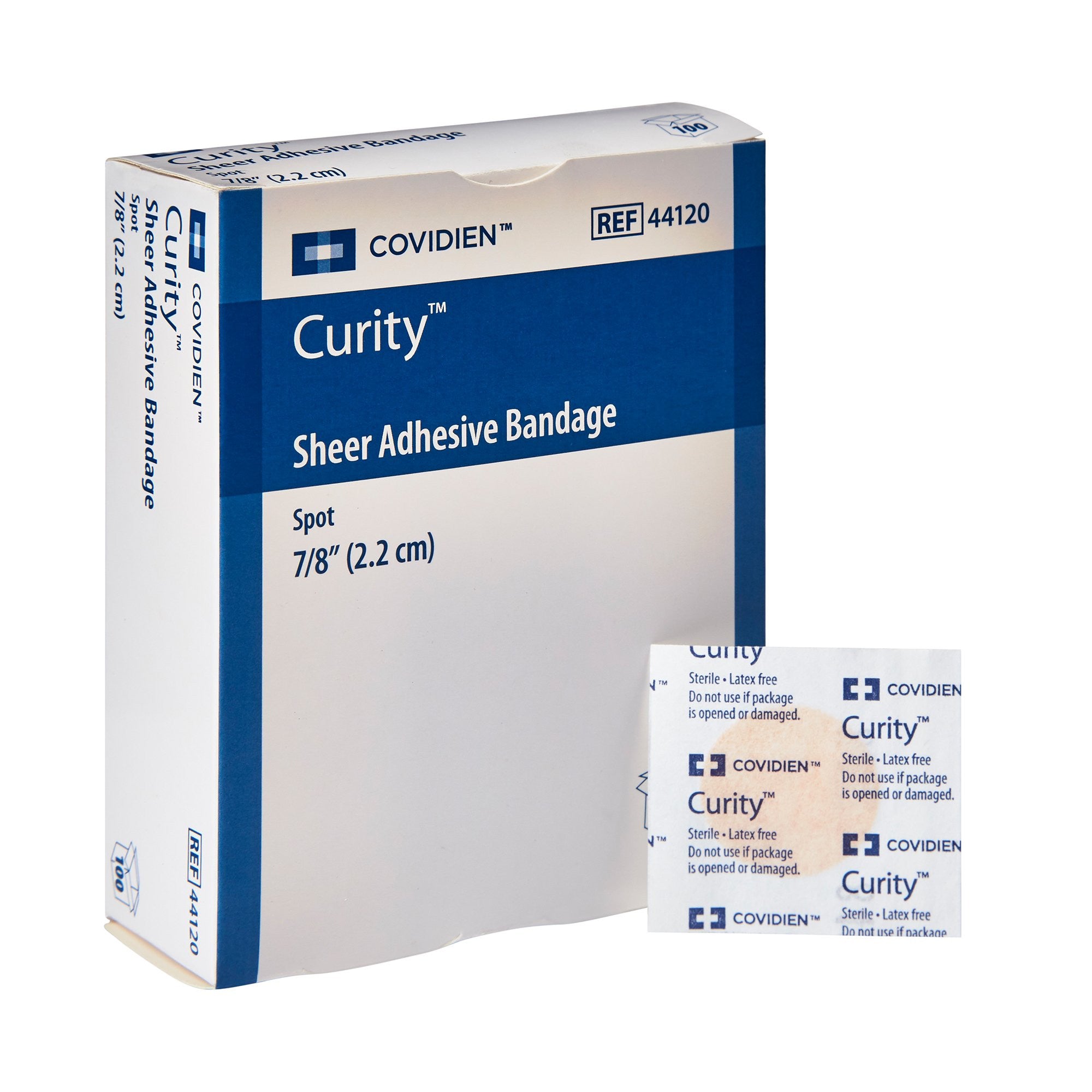 740397 - Curity - Curity Adhesive Spot Bandage Plastic Sheer 7/8 Inch Diameter Sterile, 44120, Box of 100, (BX)