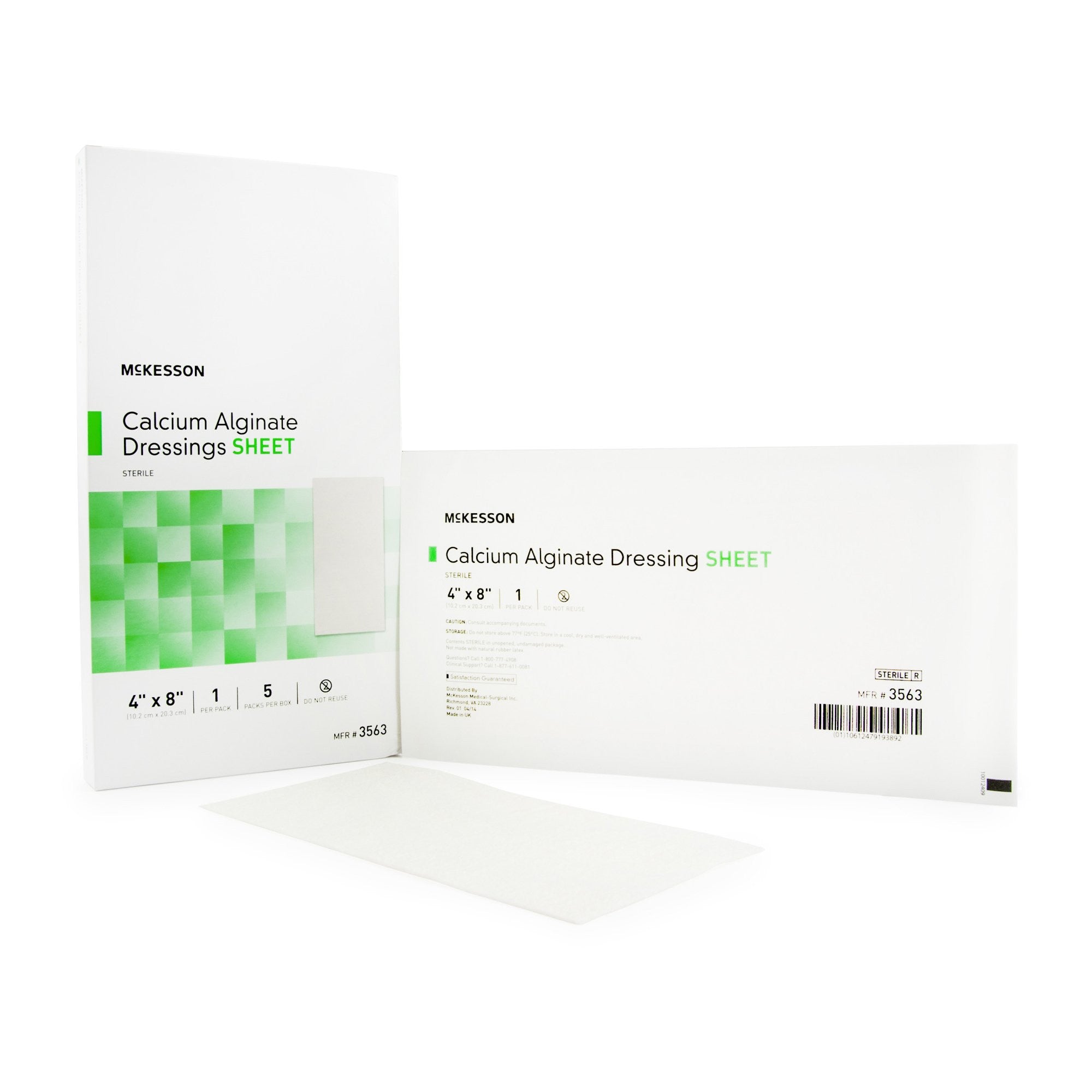 883266 - McKesson - McKesson Alginate Dressing 4 X 8 Inch Rectangle, 3563, Case of 50, (CS)