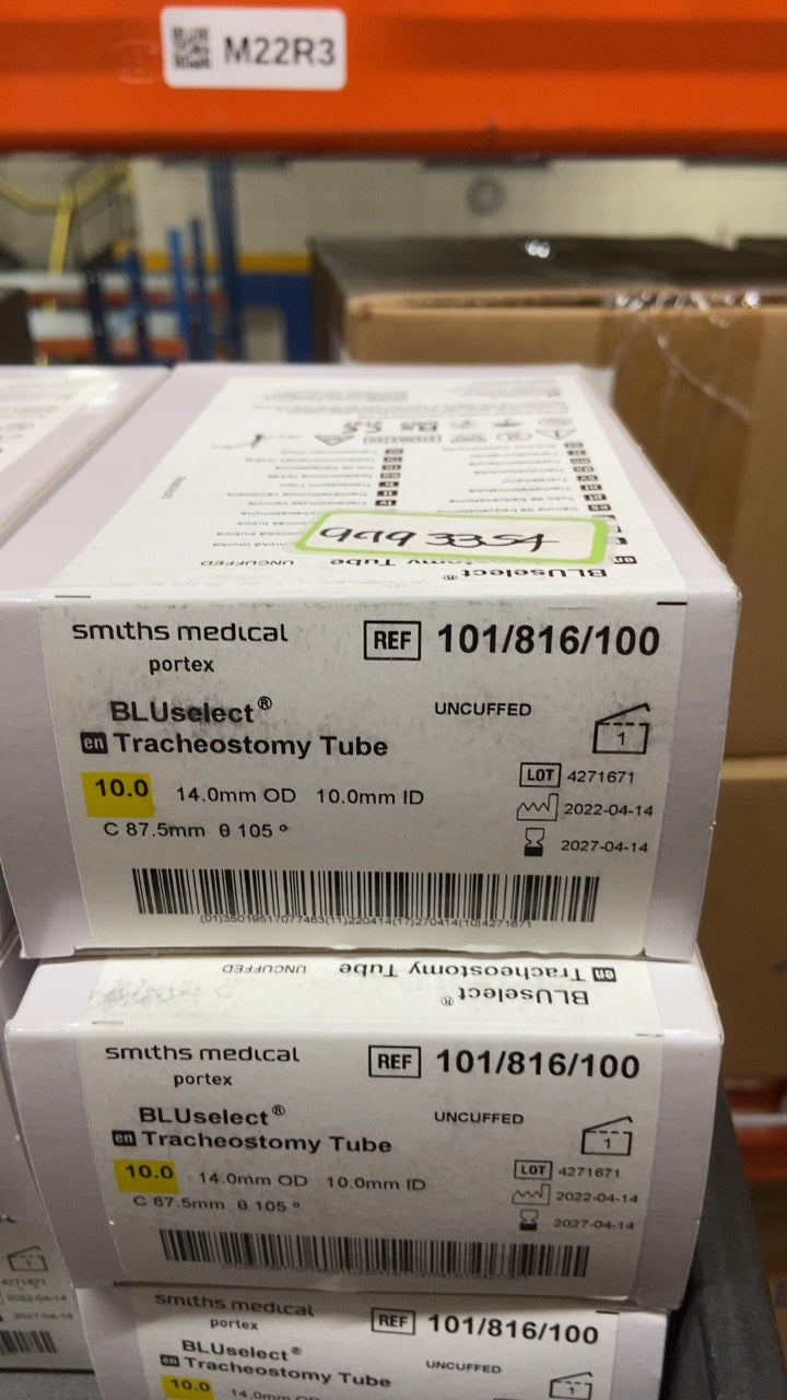 101/816/100 - SMITHS MEDICAL - BLUselect Tracheostomy Tube UNCUFFED 10.0 14.0mm OD 10.0mm ID, (BX/1)