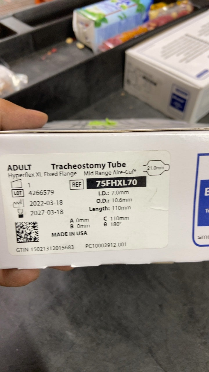 75FHXL70 - SMITHS MEDICAL - Bivona Fixed Flange Trach Tubes - Bivona Trach Tube, Fixed Flange, 7 mm, (BX/1)