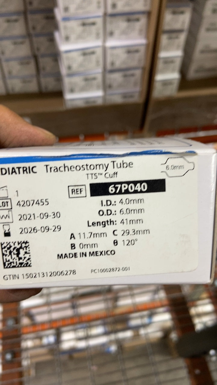 67P040 - SMITHS MEDICAL - Bivona Cuffed Neonatal Tubes - Trach Tube, Pediatric, Tight to Shaft, 4 mm, (BX/1)