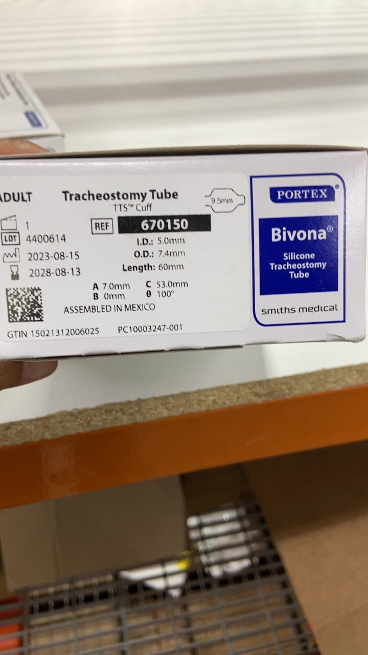 670150 - SMITHS MEDICAL - Tracheostomy Tube TTS Cuff, Bivona Silicone Tracheostomy Tube, (BX/1)