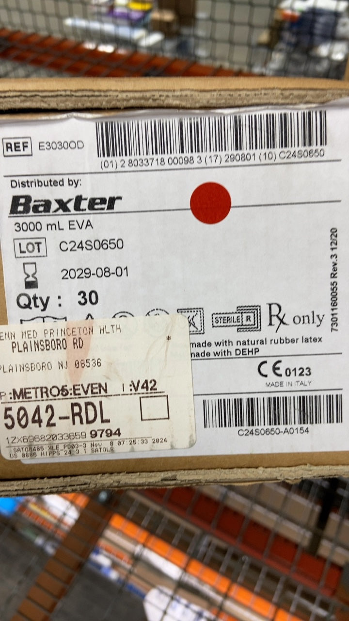 E3030OD - BAXTER - 3000 mL EVA, (BX/30)