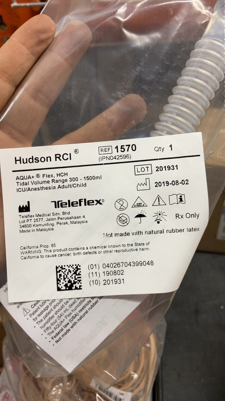 1570 - TELEFLEX - AQUA+ Flex, HCH Tidal Volume Range 300 - 1500ml ICU/Volume Anesthesia Adult/Child, (BX/20)