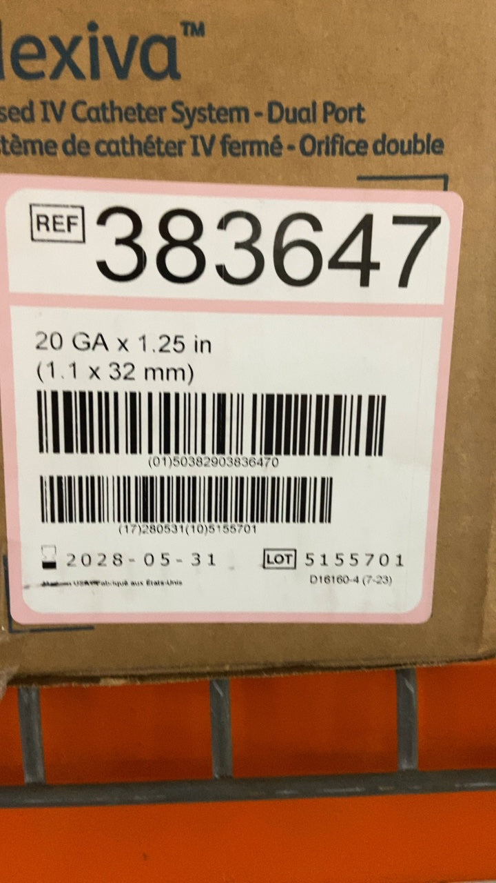 383647 - BD - Bd Nexiva™ Closed Iv Catheter System 20Ga X 1.25In, (BX/80)
