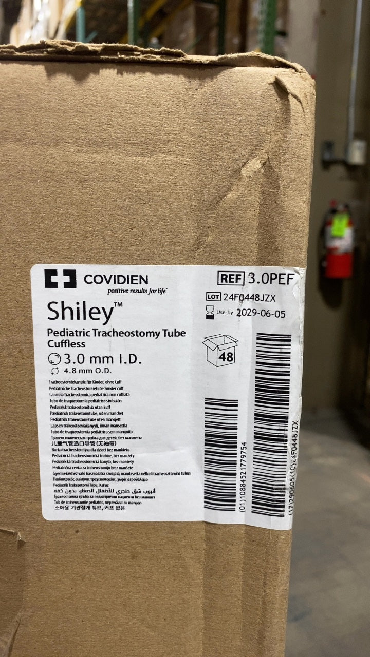 3.0PEF - COVIDIEN - Shiley Pediatric Tracheostomy Tube Cuffless 3.0PEF, (BX/1)