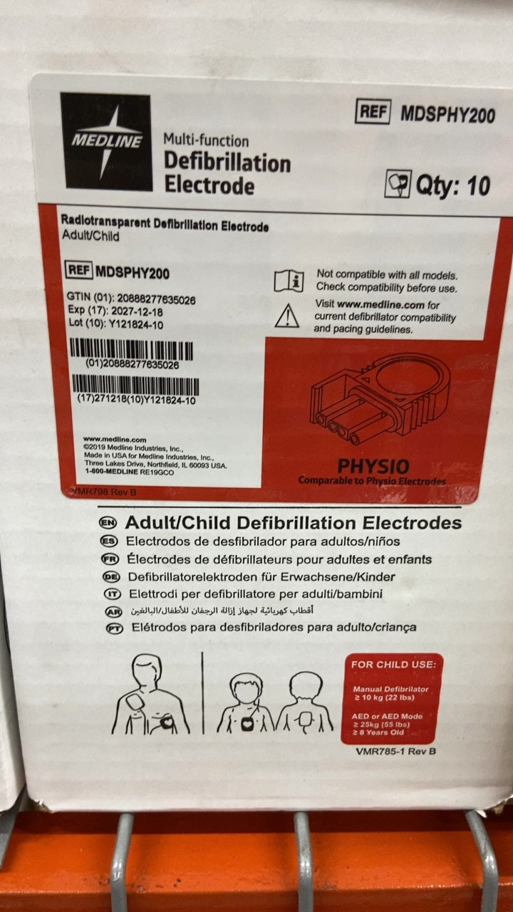 MDSPHY200 - MEDLINE - Multi-function Defibrillation Electrode, (BX/10)