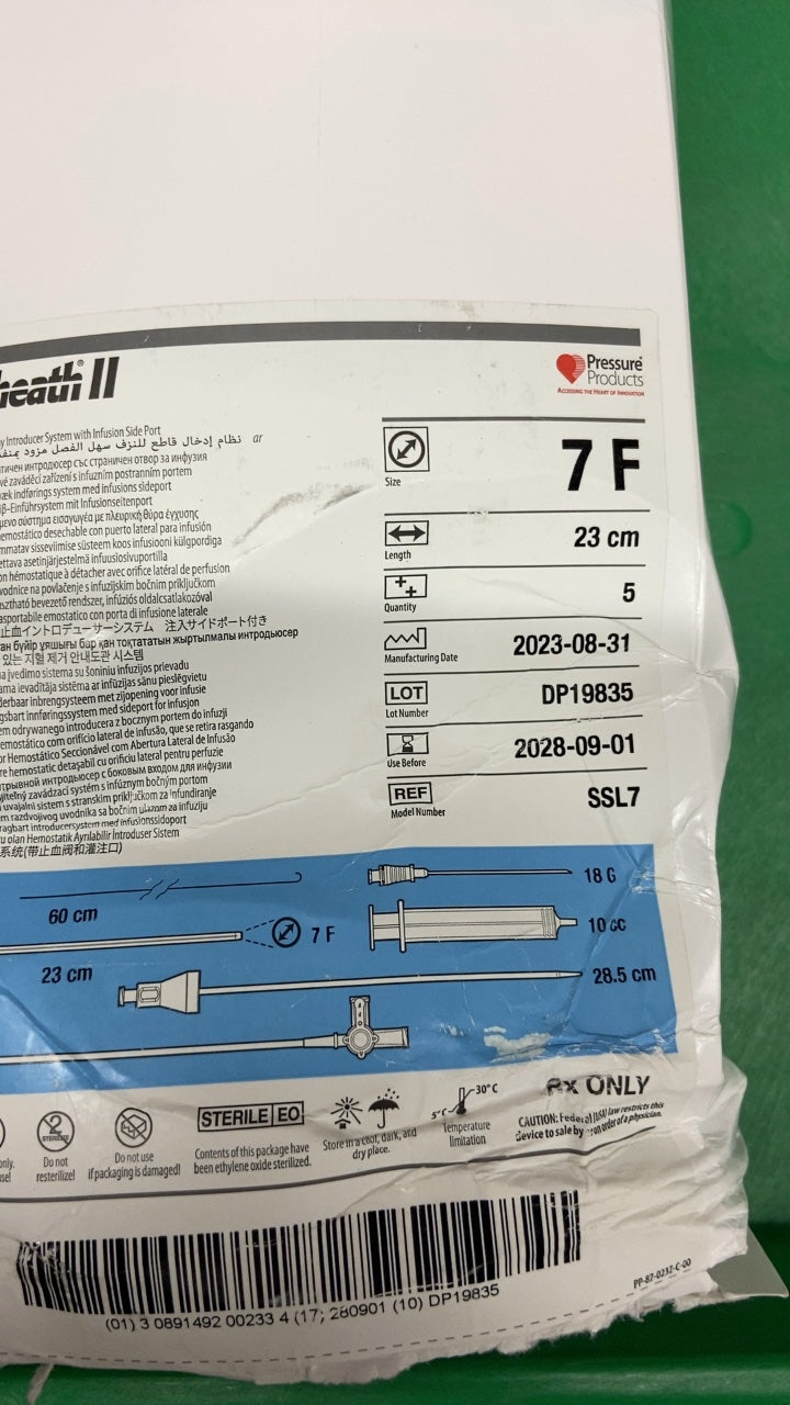 SSL7 - PRESSURE PRODUCTS - Pressure Infusion System with Infusion Side Port, (BX/5)