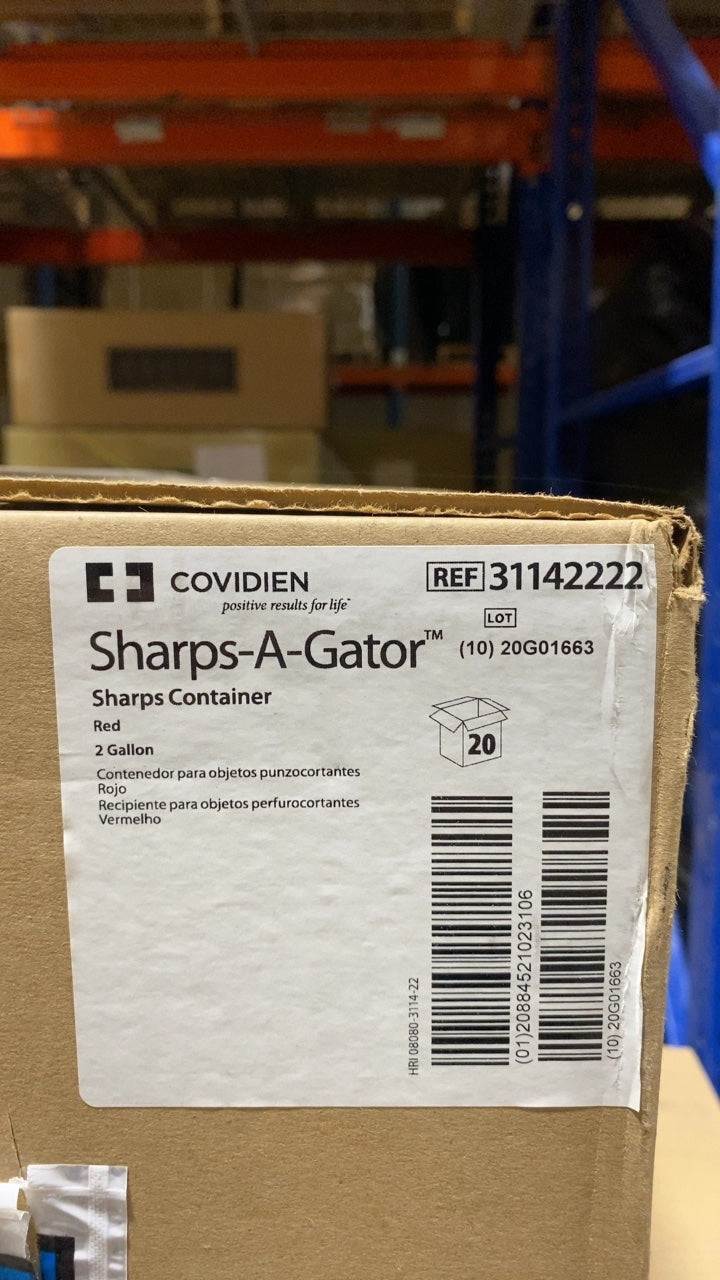 31142222 - COVIDIEN - Sharps-A-Gator Sharps Container Red 2 Gallon, (BX/20)