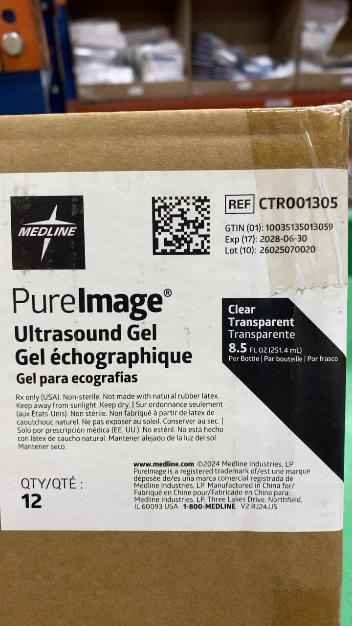 CTR001305 - MEDLINE - PureImage Ultrasound Gel, (BX/12)