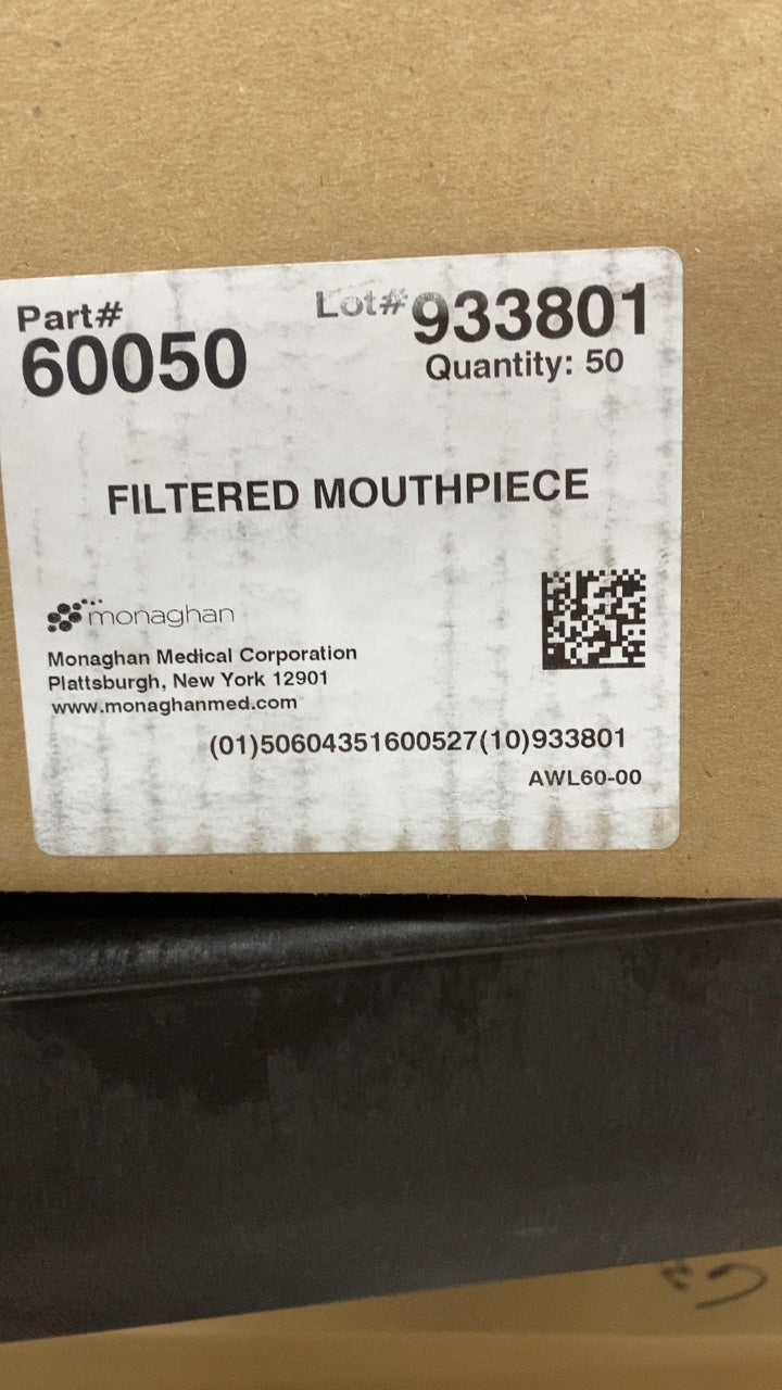 60050 - MONAGHAN MEDICAL - FILTERED MOUTHPIECE, (BX/50)