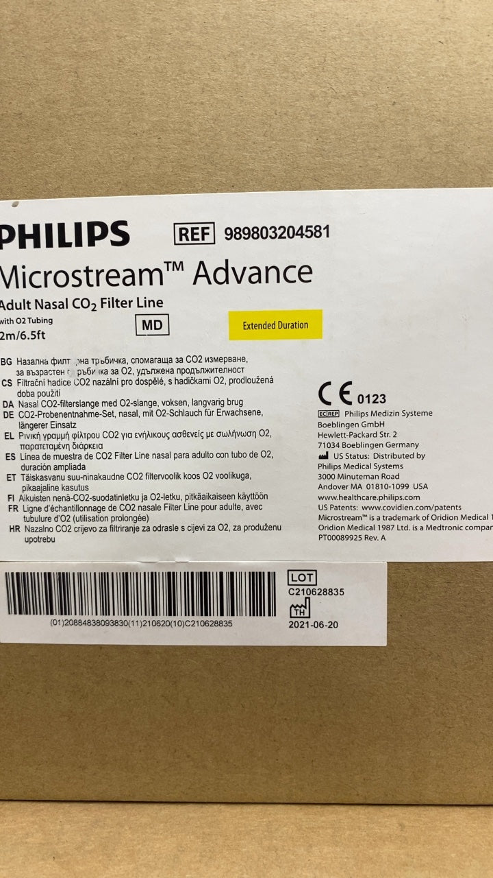 989803204581 - PHILIPS - Microstream™ Advance Adult Nasal CO2 Filter Line, (BX/25)