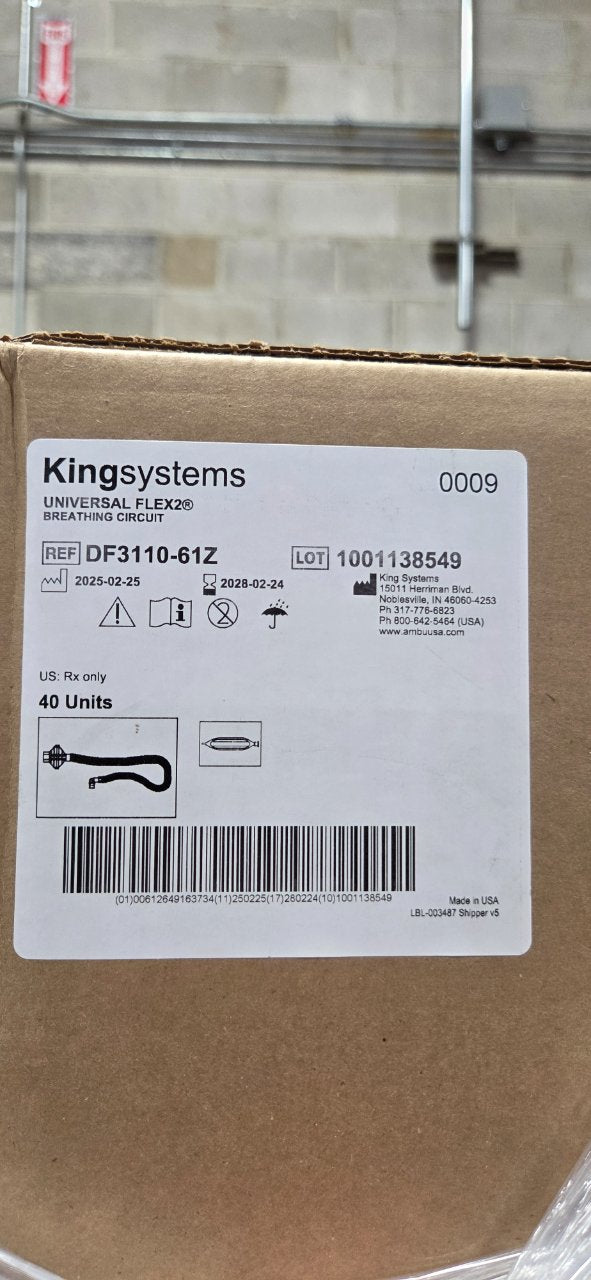 DF3110-61Z - KING SYSTEMS - UNIVERSAL FLEX2® BREATHING CIRCUIT, (CS/40)