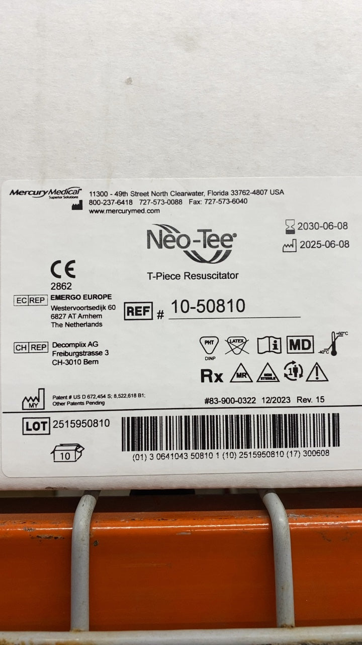 10-50810 - MERCURY MEDICAL - Neo-Tee T-Piece Resuscitator, (BX/10)