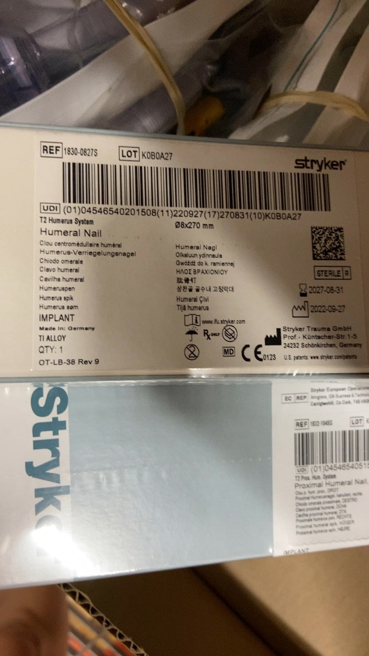 1830-0827S - STRYKER - T2 Humerus System Humeral Nail, (BX/1)