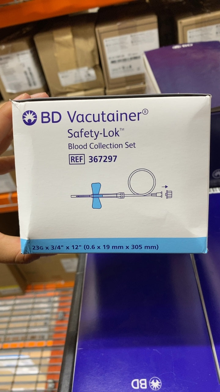 367297 - BD - Bd Vacutainer Safety-Lok Blood Collection Set, 23G X 3/4" X 12", (BX/50)