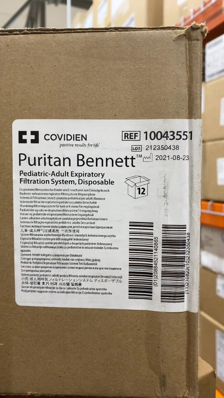 10043551 - COVIDIEN - Puritan Bennett Pediatric-Adult Expiratory Filtration System, Disposable, (CS/12)