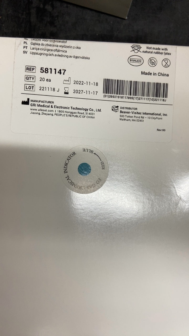 581147 - GRI MEDICAL - Gąbka do zbierania wydzielin z oka, (BX/20)