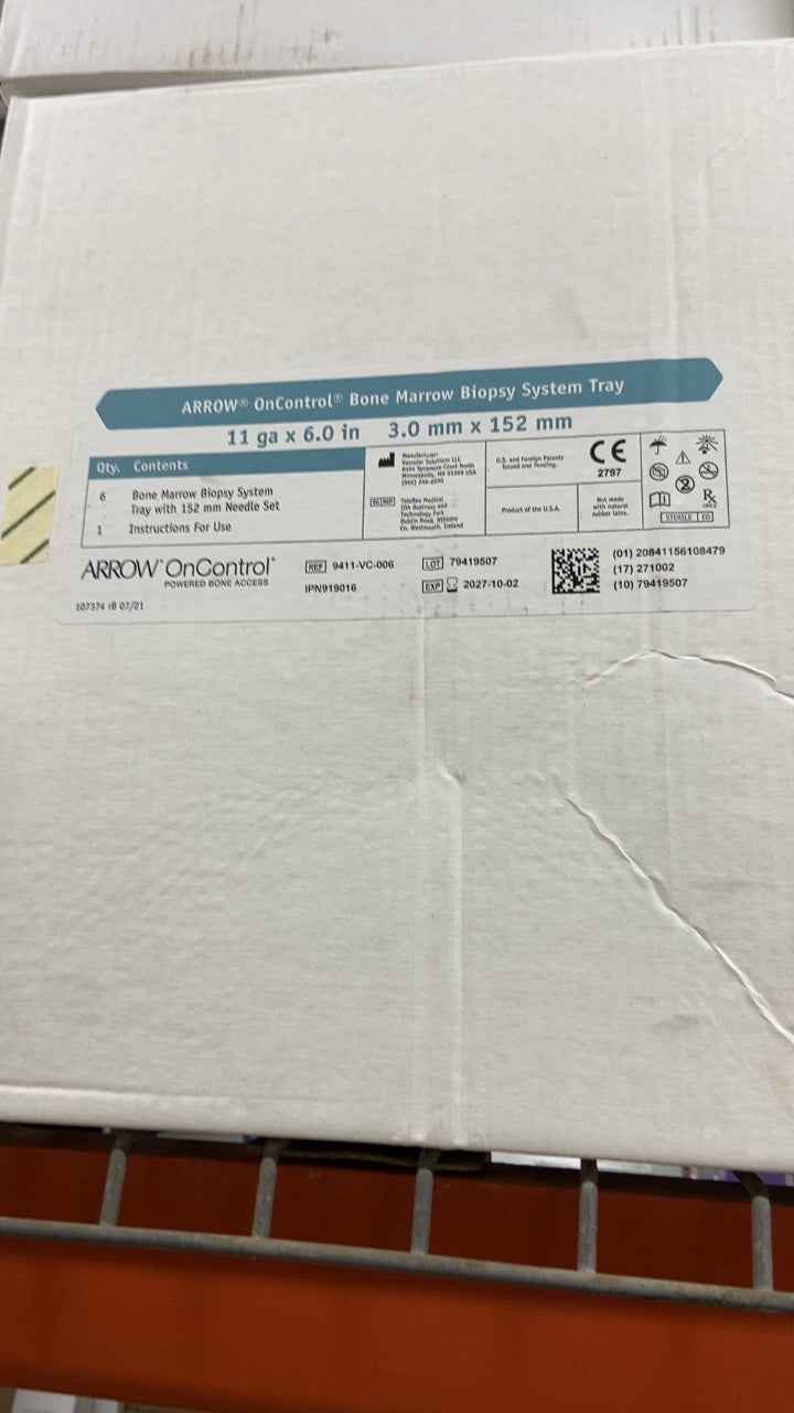 9411-VC-006 - ARROW - ARROW OnControl Bone Marrow Biopsy System Tray 11 ga x 6.0 in 3.0 mm x 152 mm, (BX/6)