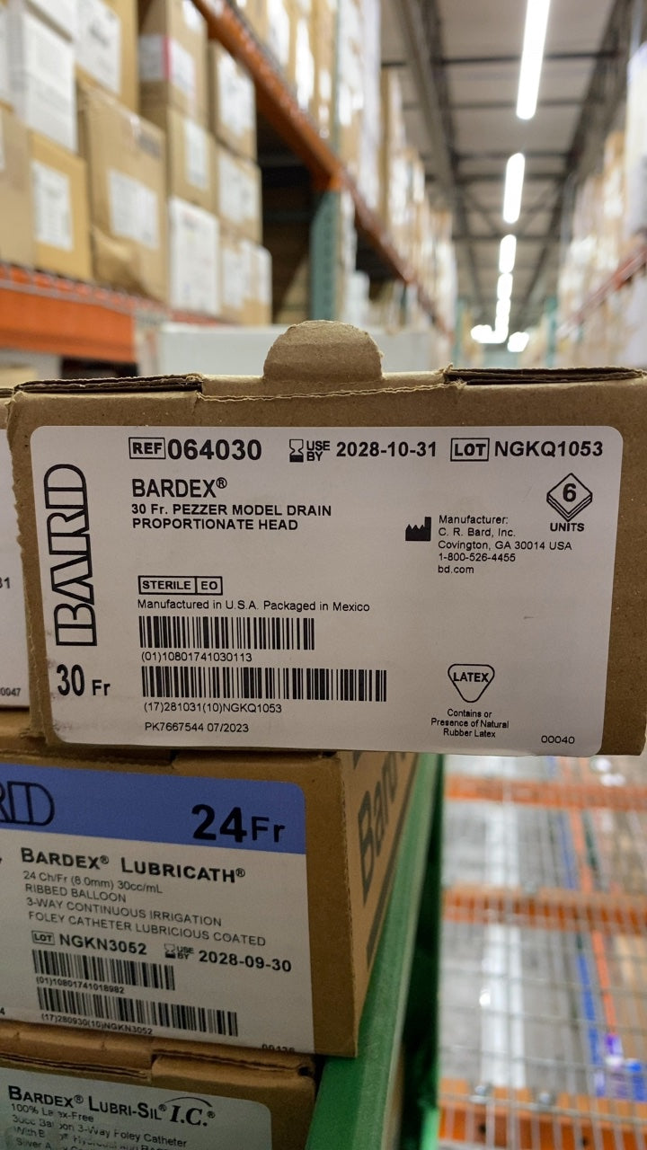 64030 - BARD - BARDEX 30 Fr. PEZZER MODEL DRAIN PROPORTIONATE HEAD, (BX/6)