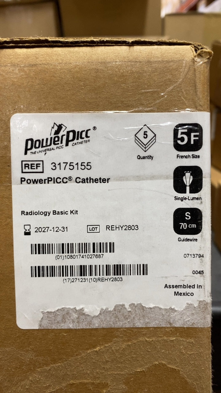 3175155 - BARD - PowerPICC® Catheter Radiology Basic Kit, (CS/5)