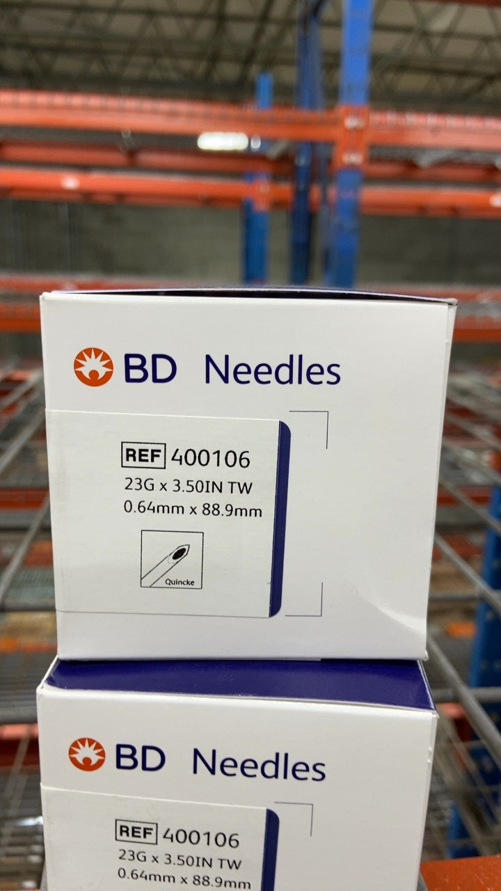 400106 - BD - Bd Spinal Needle Quincke Type Point, 23G X 3.50In, (BX/25)
