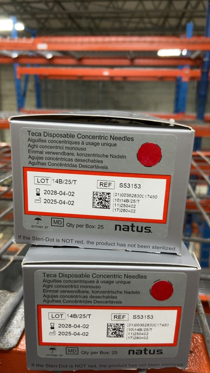 S53153 - NATUS - Teca Disposable Concentric Needles, (BX/25)