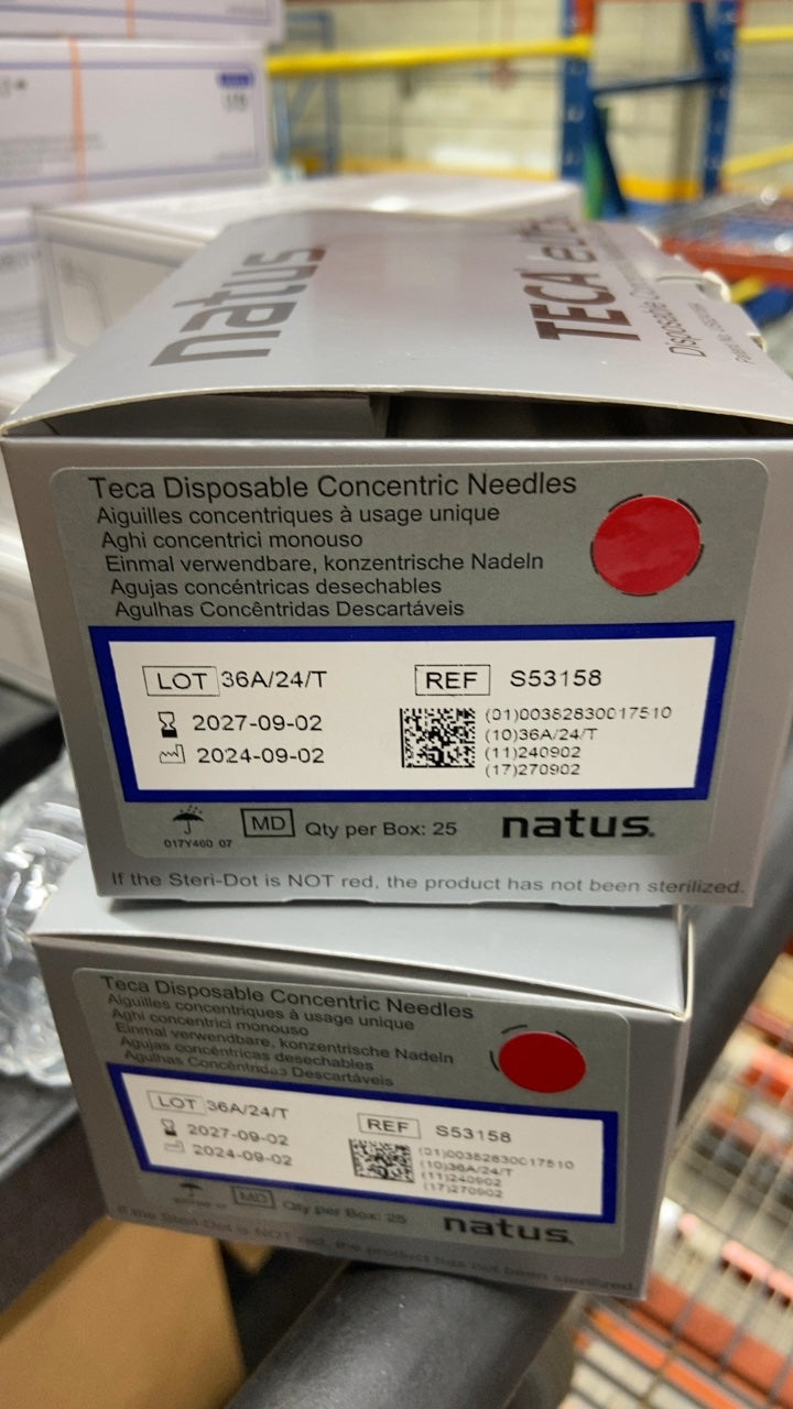 S53158 - NATUS - Teca Disposable Concentric Needles, (BX/25)
