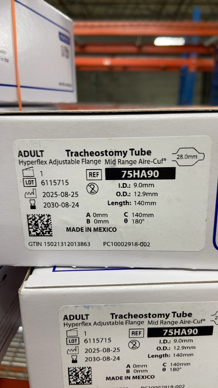 75HA90 - SMITHS MEDICAL - Midrange Trach Tubes - Mid-Range Trach Tube, 9 mm, Direct Only, (BX/1)