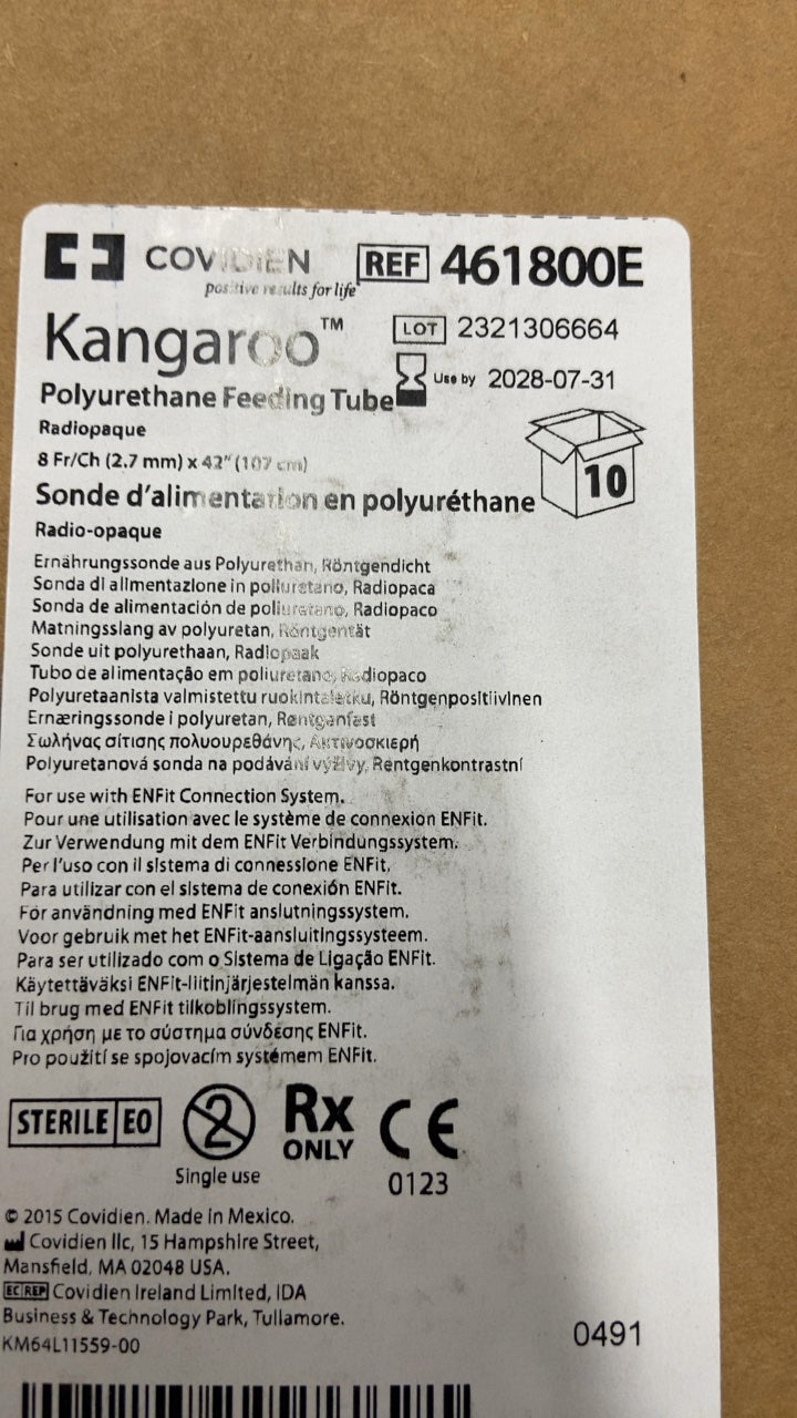461800E - COVIDIEN - Kangaroo Polyurethane Feeding Tube, (BX/10)