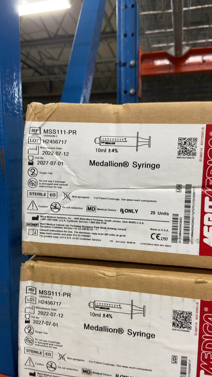 MSS111-PR - MERIT MEDICAL - Medallion® Syringe 10ml ±4%, (BX/25)