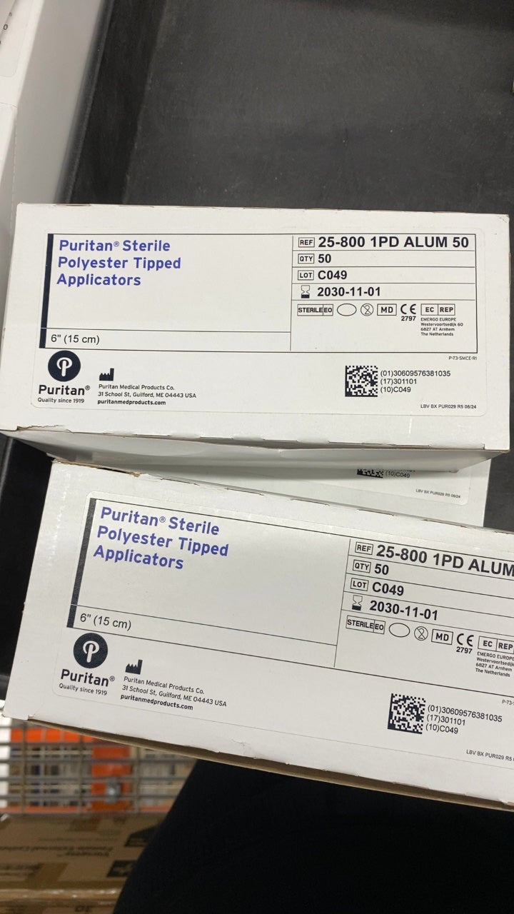 25-800 1PD ALUM 50 - PURITAN MEDICAL - Puritan Sterile Polyester Tipped Applicators, (BX/50)