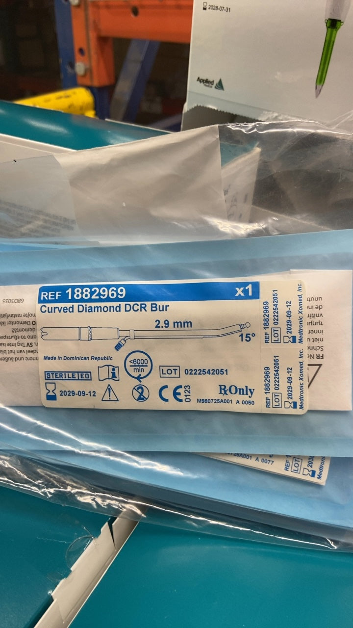 1882969 - MEDTRONIC - Curved Diamond DCR Burr, 2.9 mm dia., 15° Angle, (EA/1)