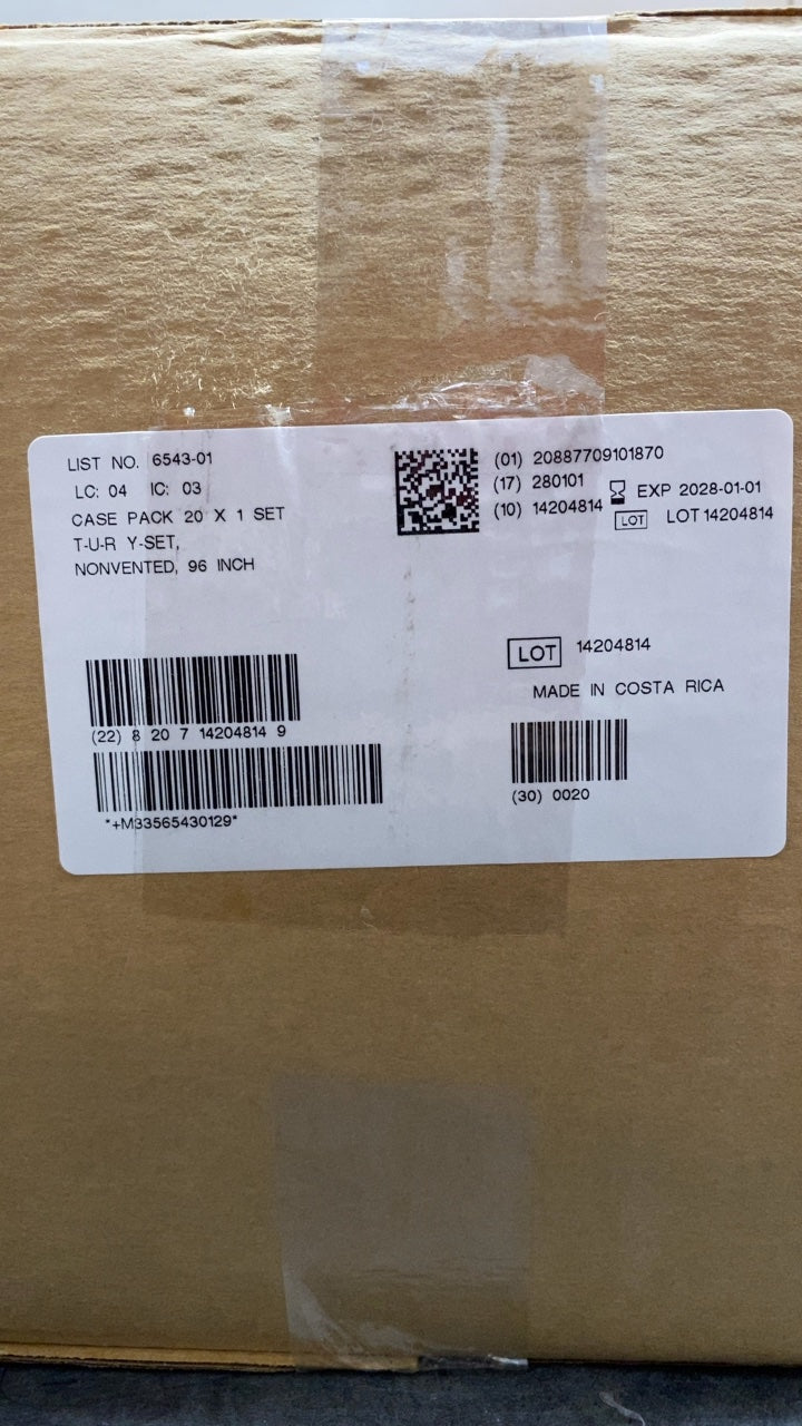 6543-01 - ICU MEDICAL - T-U-R Y-SET, NONVENTED, 96 INCH, (CS/20)