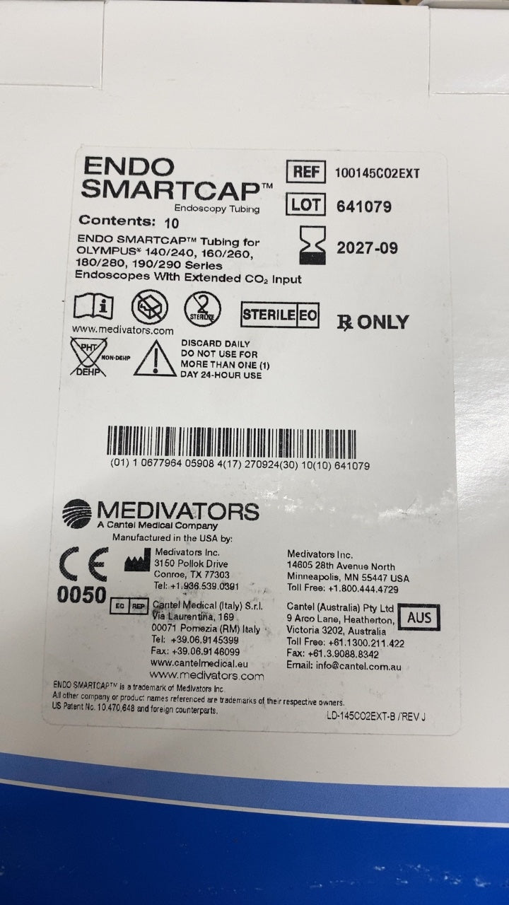 100145C02EXT - MEDIVATORS - ENDO SMARTCAP Endoscopy Tubing for OLYMPUS 140/240, 160/260, 180/280, 190/290 Series Endoscopes With Extended CO2 Input, (BX/10)