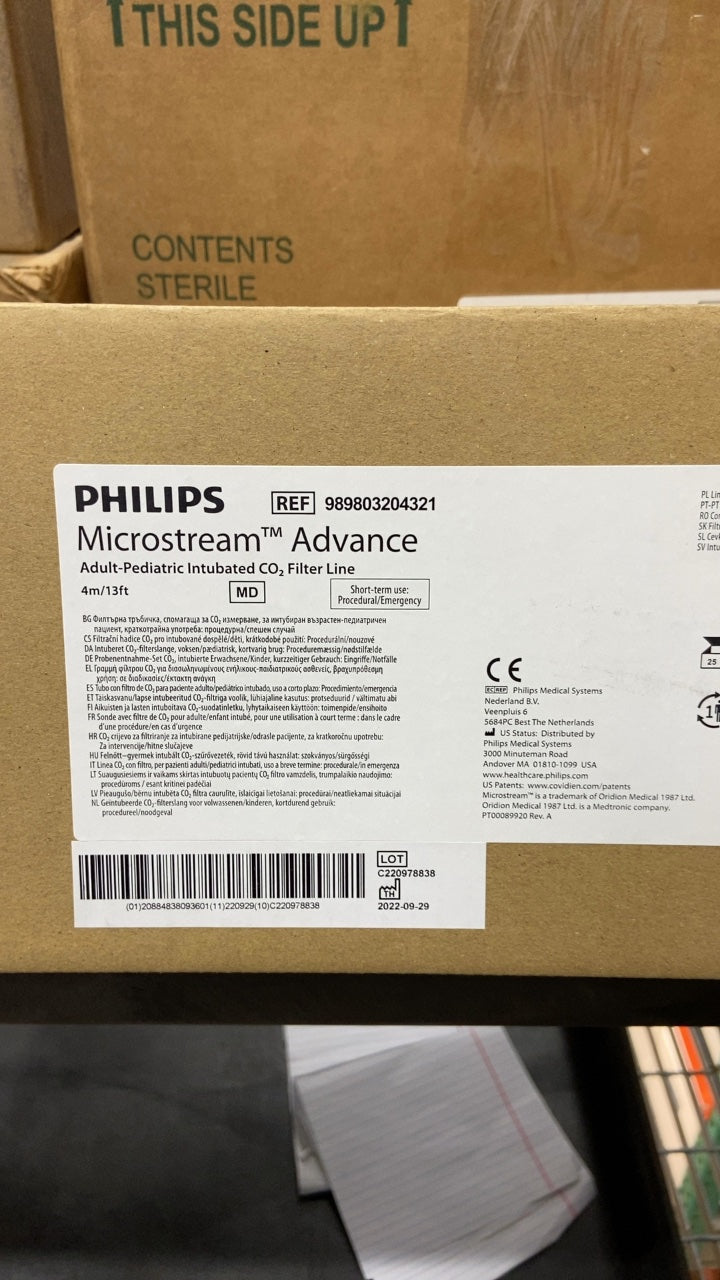 989803204321 - PHILIPS - Microstream™ Advance Adult-Pediatric Intubated CO₂ Filter Line 4m/13ft, (BX/25)