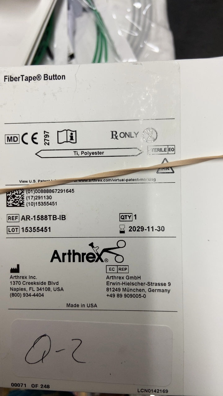 AR-1588TB-IB - ARTHREX - ACL InternalBrace Ligament Augmentation Button, (BX/1)