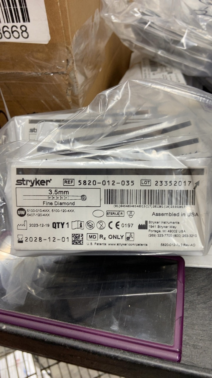 5820-012-035 - STRYKER - 3.5 mm Elite Round Diamond Bur, (EA/1)