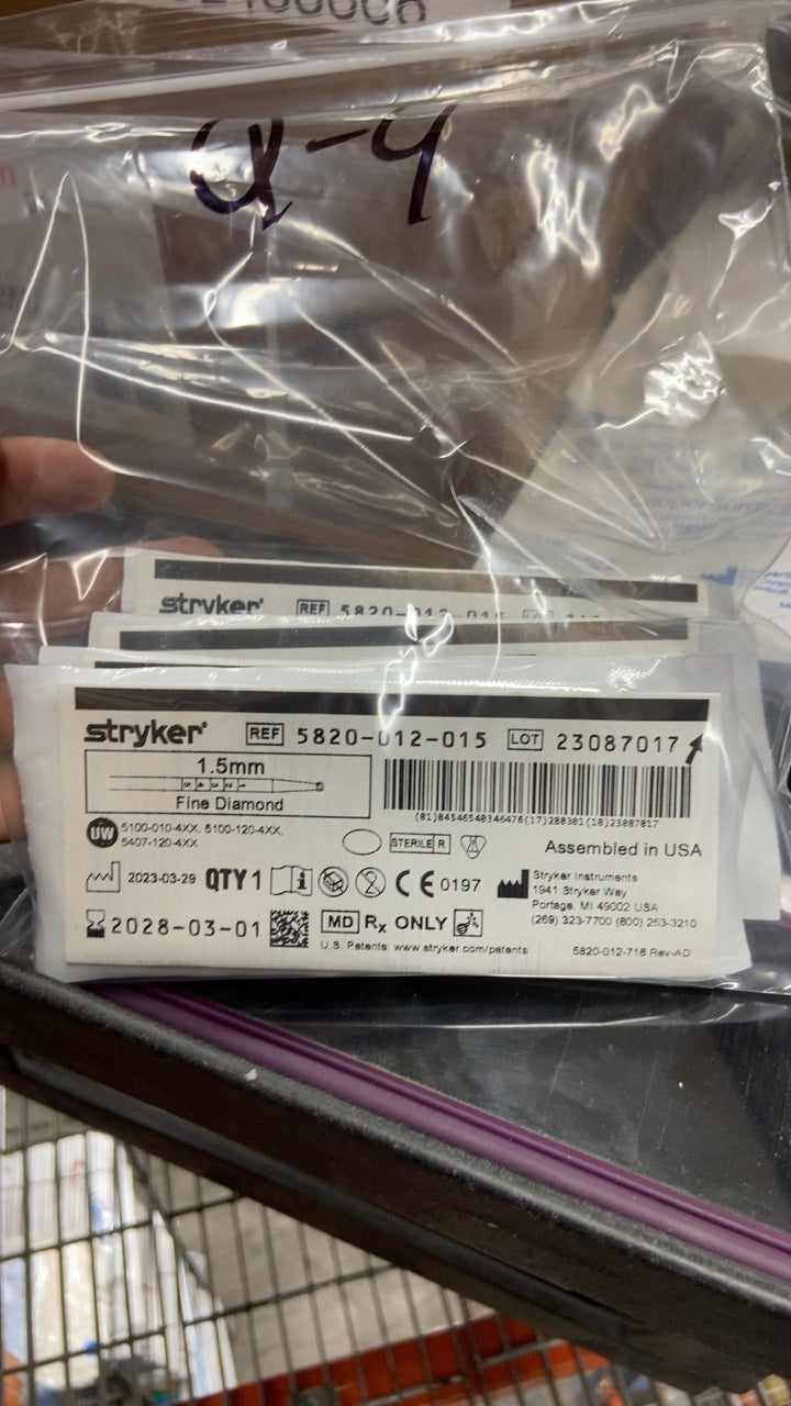 5820-012-015 - STRYKER - Elite Round Diamond Burr, 1.5 mm Head Diameter, (EA/1)