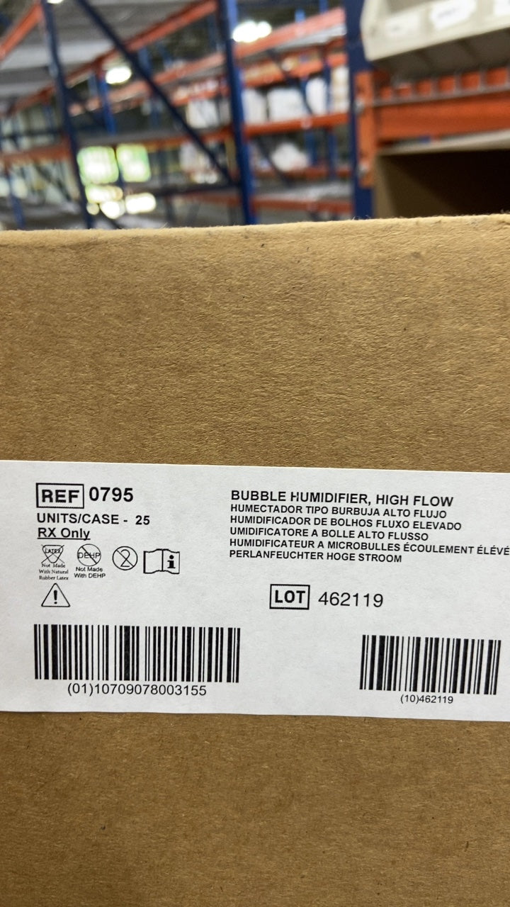 795 - WESTMED - BUBBLE HUMIDIFIER, HIGH FLOW, (BX/25)