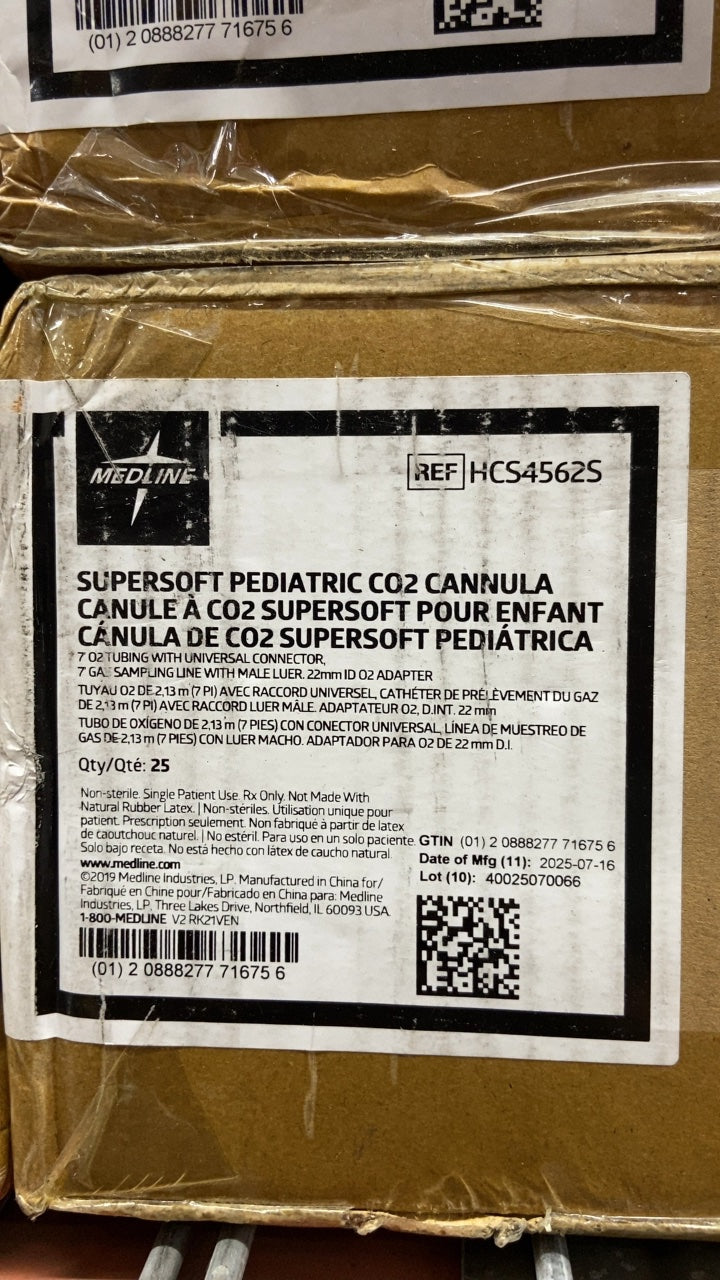 HCS4562S - MEDLINE - SUPERSOFT PEDIATRIC CO2 CANNULA, (CS/25)
