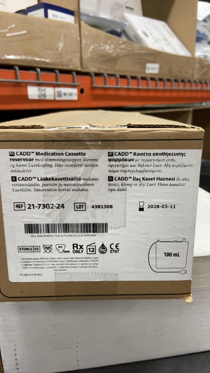 21-7302-24 - SMITHS MEDICAL - CADD Medication Cassette reservoir, (CS/12)