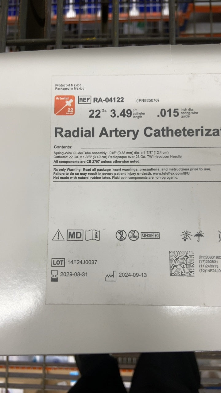 RA-04122 - TELEFLEX - Radial Artery Catheterization, (BX/25)