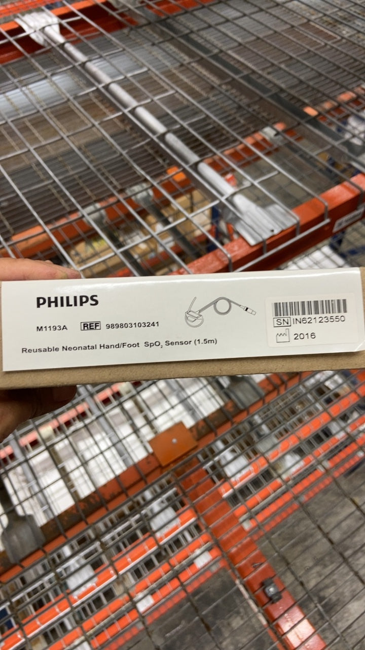 989803103241 - PHILLIPS MEDICAL - Reusable Neonatal Hand/Foot SpO2 Sensor (1.5m), (BX/1)