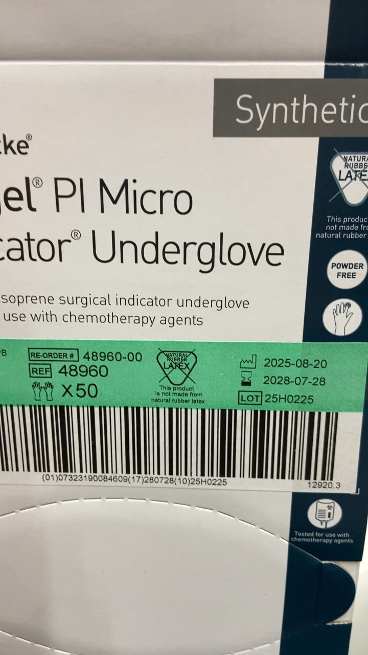 48960 - MOLNLYCKE - Biogel PI Micro Indicator Underglove - Neoprene surgical indicator underglove for use with chemotherapy agents, (BX/50)
