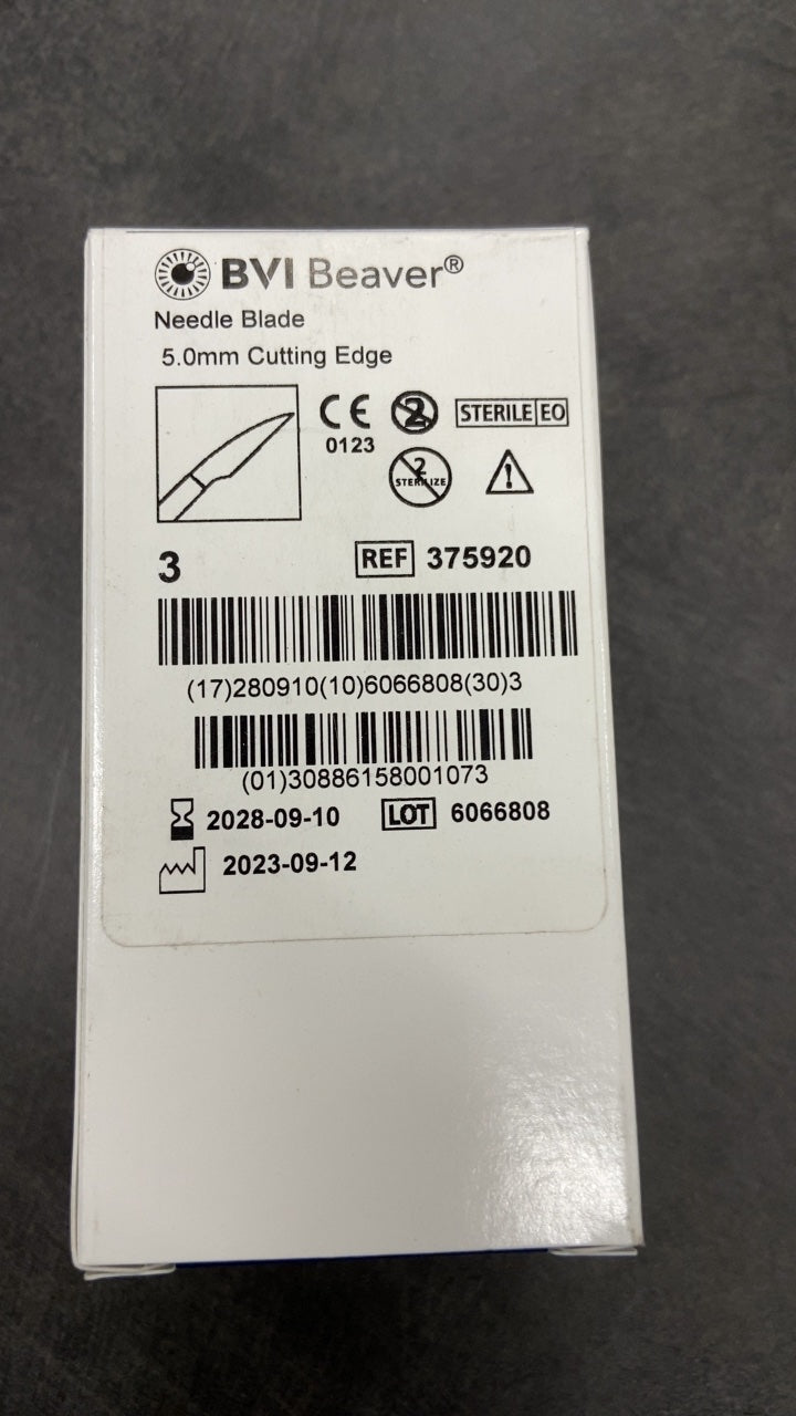 375920 - BEAVER-VISITEC - BVI Beaver Needle Blade 5.0mm Cutting Edge, (BX/3)