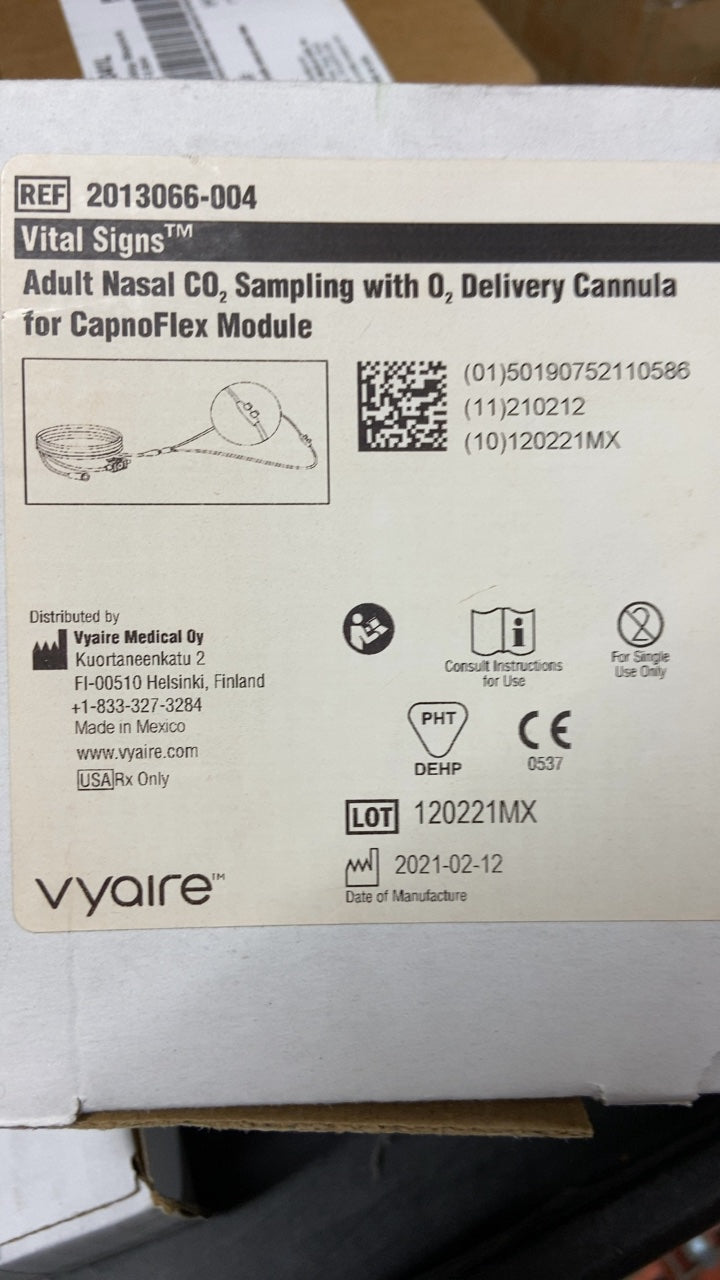 2013066-004 - VYAIRE MEDICAL - Adult Nasal CO2 Sampling with O2 Delivery Cannula for CapnoFlex Module, (BX/10)